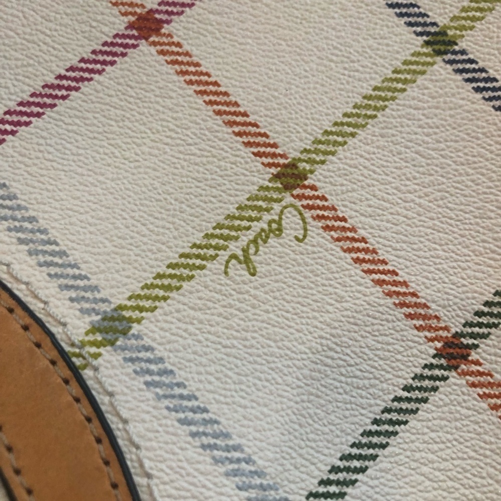 Coach Factory Peyton diagonal tattersall plaid shoulder crossbody zipper close - Picture 12 of 15